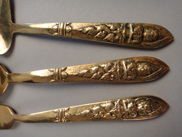 Vintage Gold Tone Flatware in Box