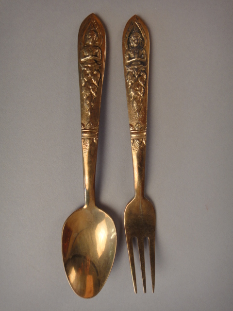 Vintage Gold Tone Flatware in Box