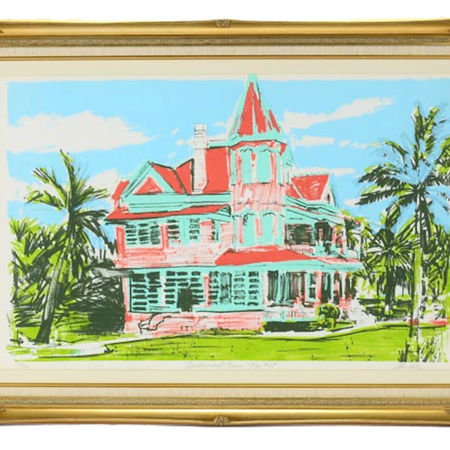 Limited Edition Serigraph "Southern Most House" by Tom Lohre