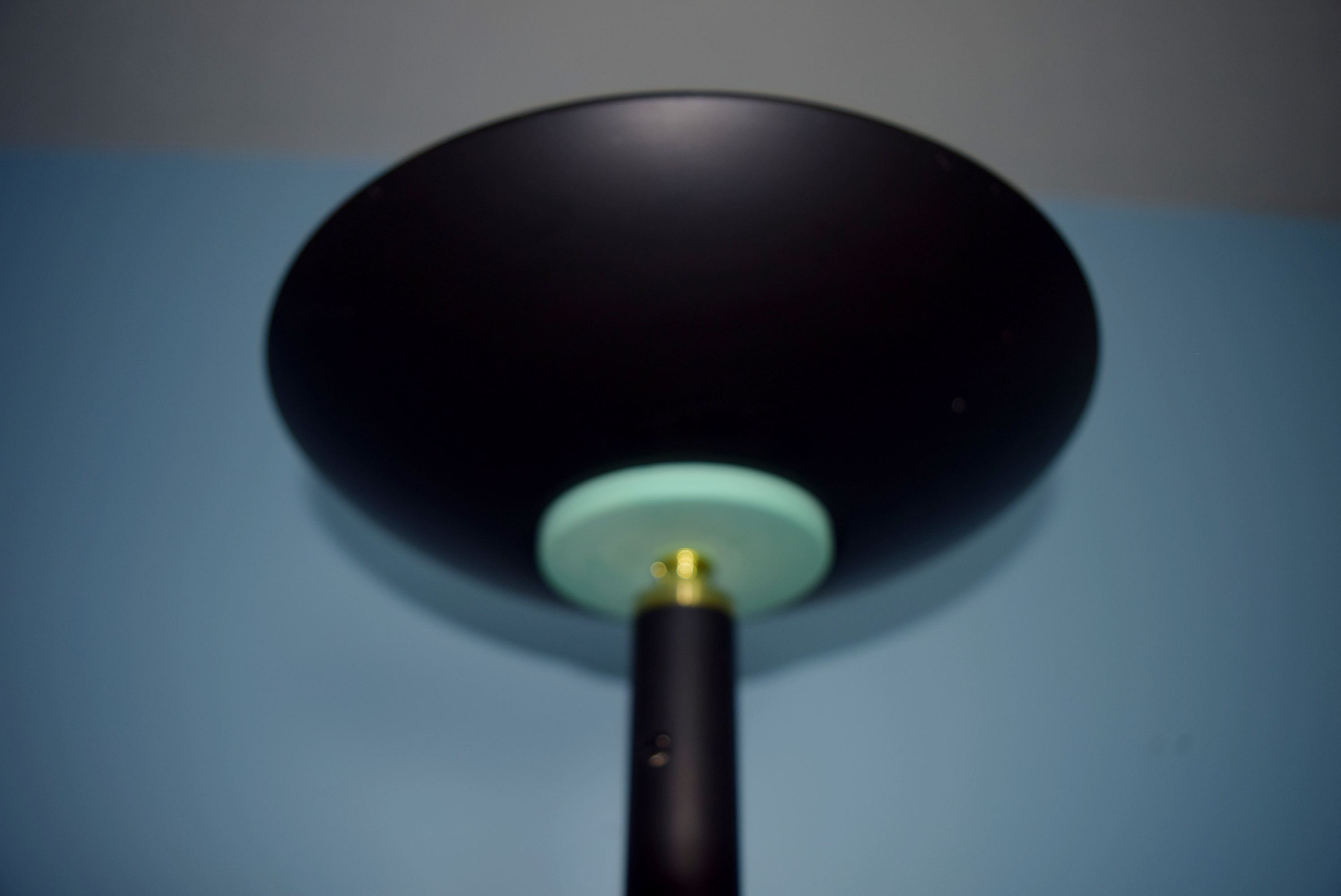 Black Halogen Torchiere Floor Lamp