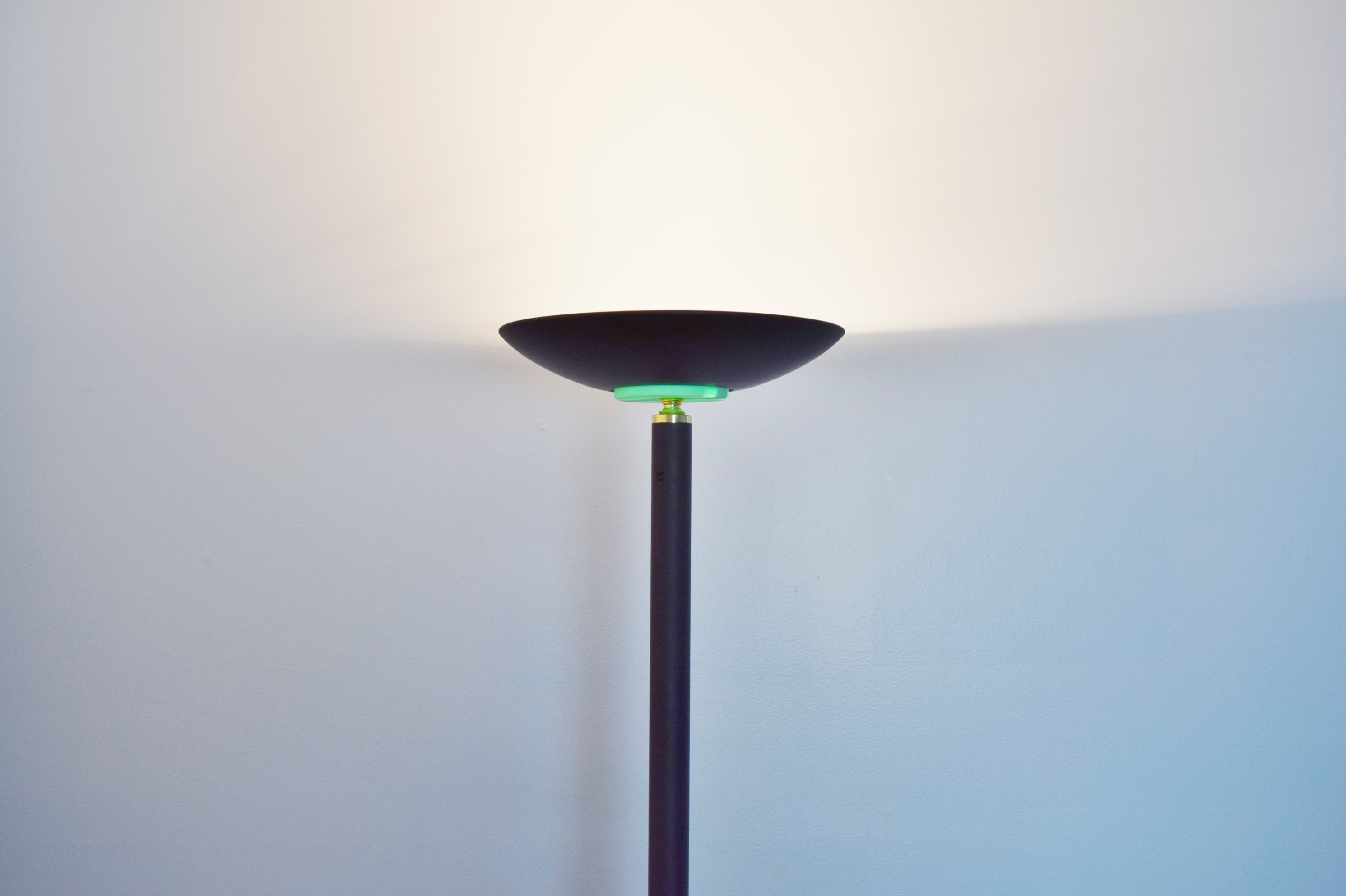 Black Halogen Torchiere Floor Lamp