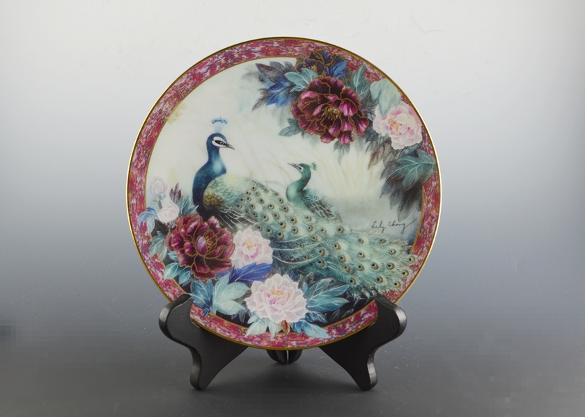 Lily Chang Signed and Numbered Hand-Painted "Tranquility" Plate