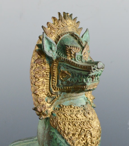 Vintage Thai Bronze-Gilt Foo Dog Sculpture