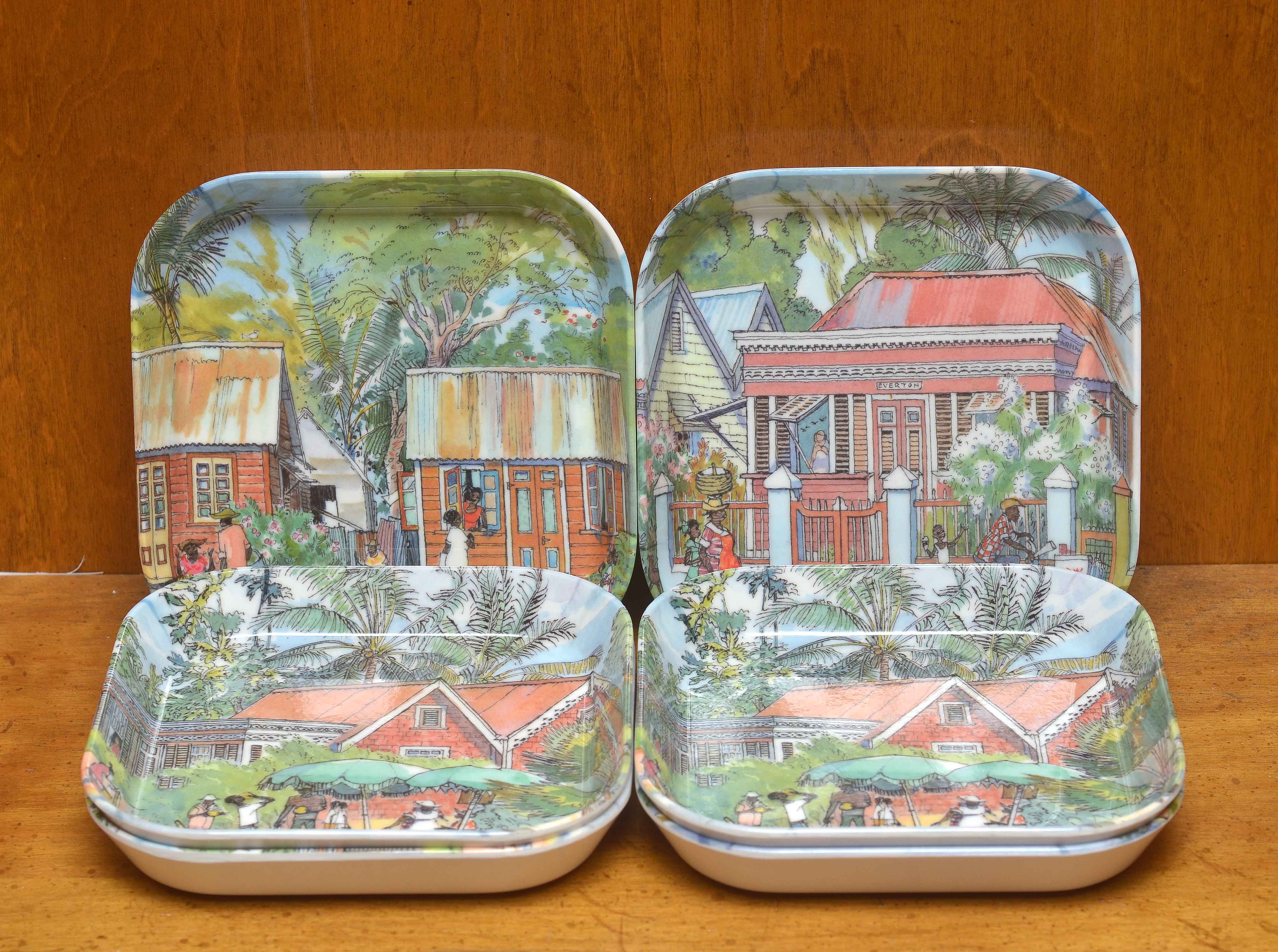 Set of Jim Walker Barbados Serving Trays