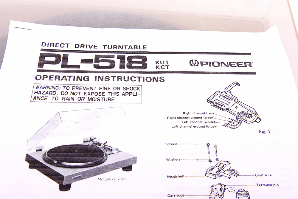 Pioneer PL-518 Turntable