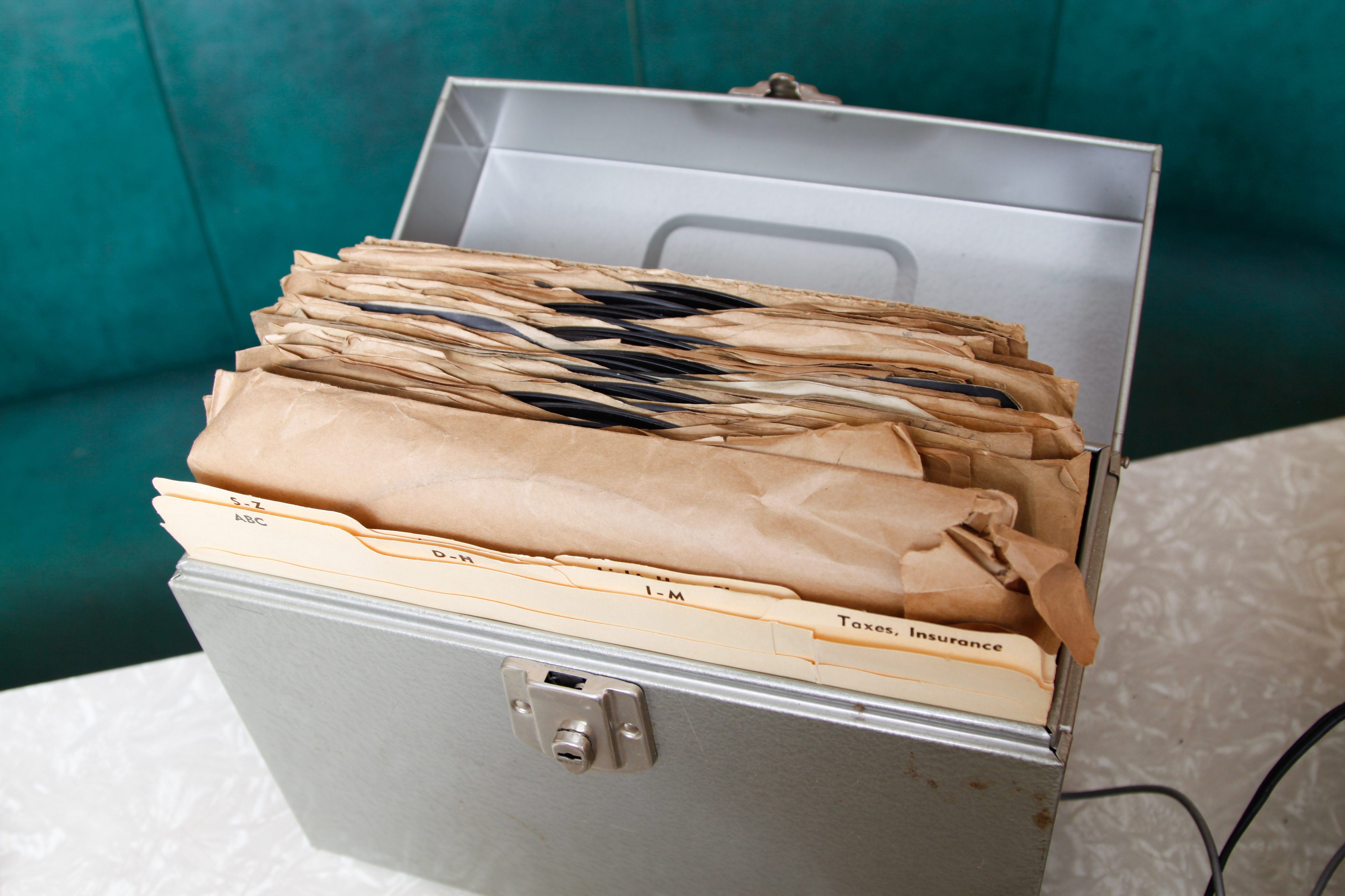 Vintage Voice Recorder and Records