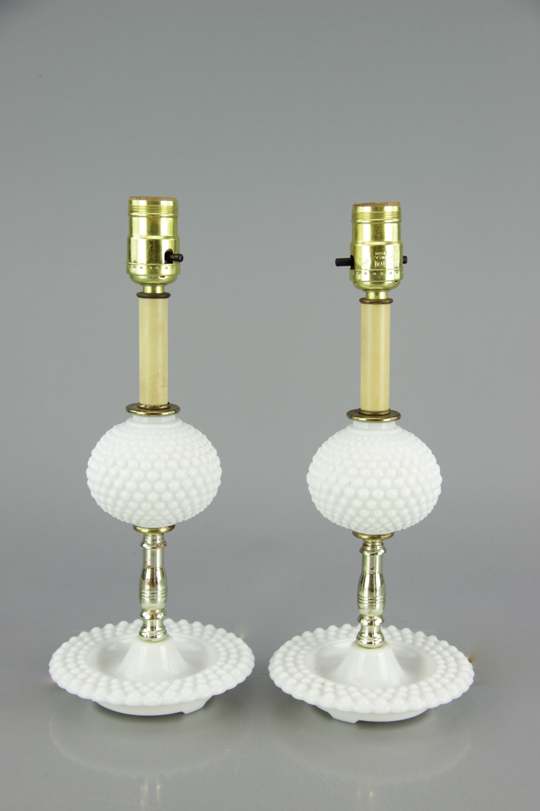 Hobnail Milk Glass Lamps