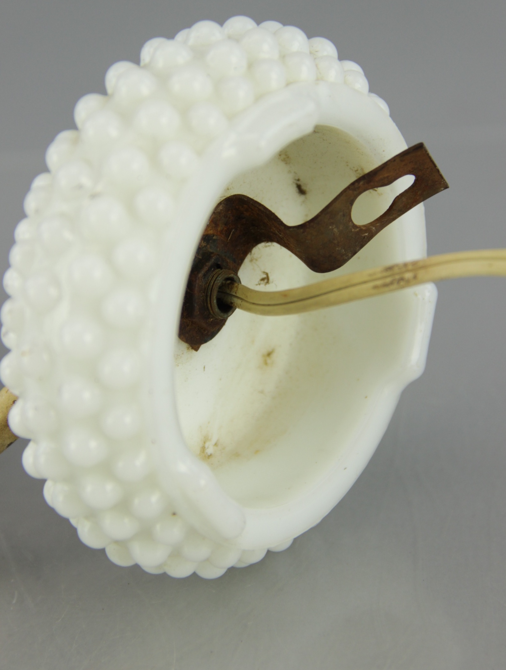 Hobnail Milk Glass Lamps