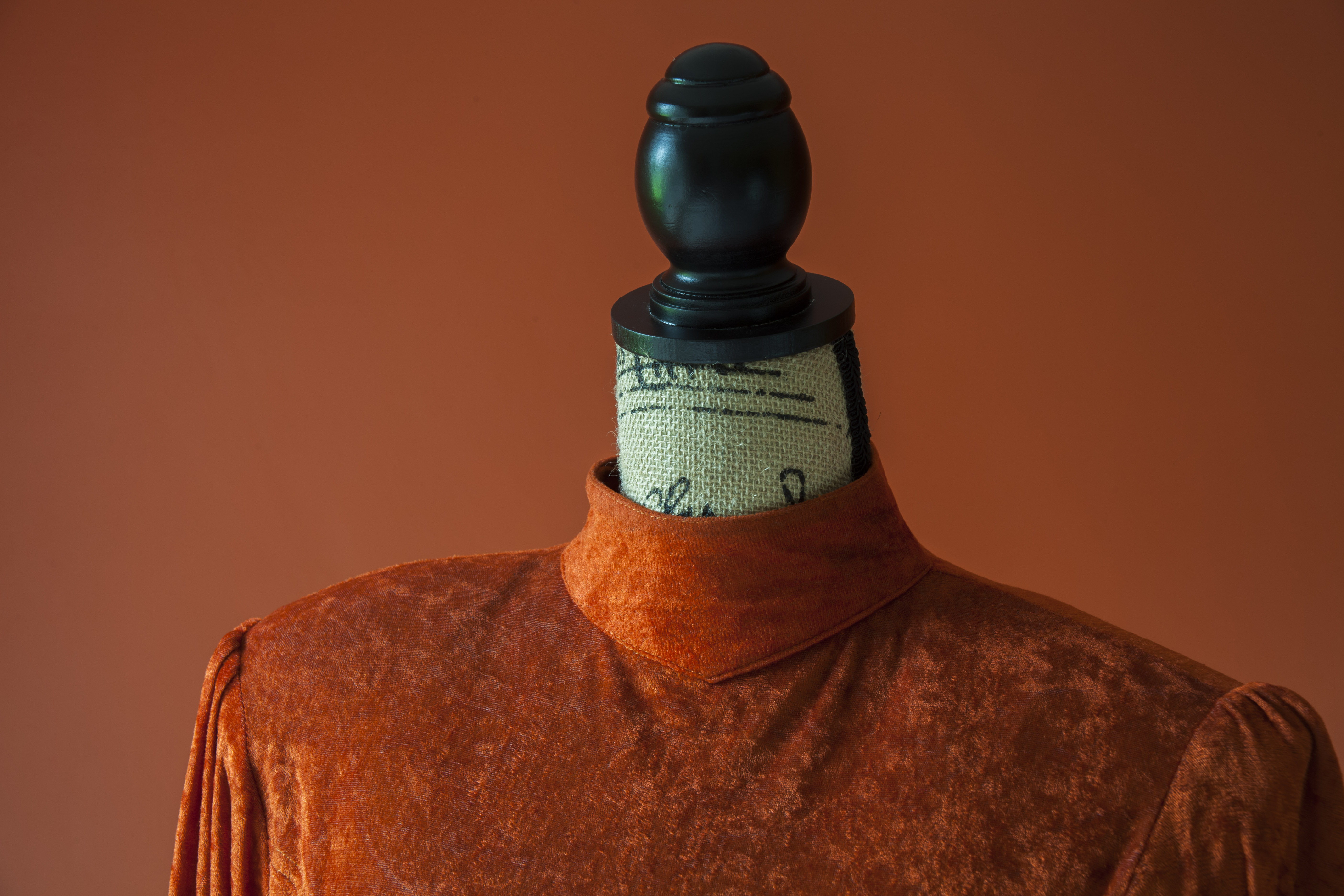 Vintage Orange Velour Dress by Chadia from Paris 1980's