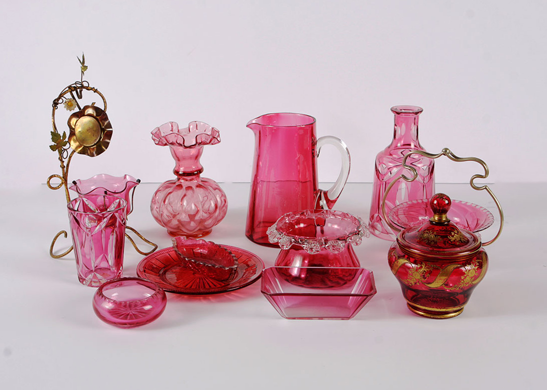 Collection of Vintage Rose Glass