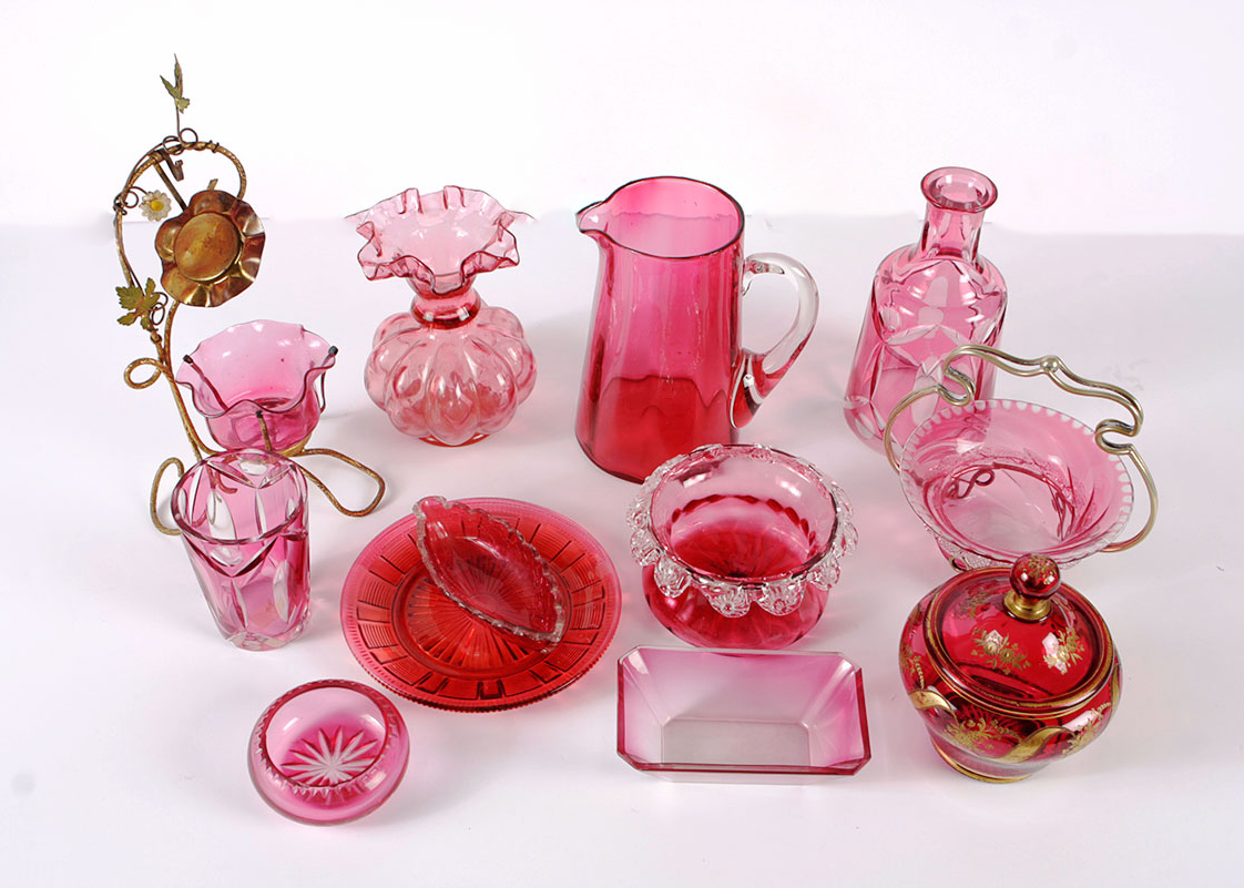Collection of Vintage Rose Glass