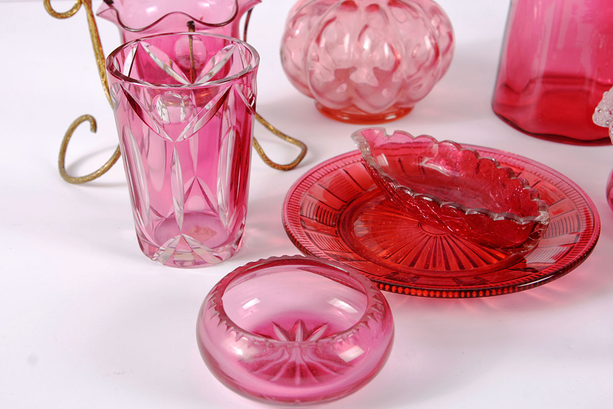 Collection of Vintage Rose Glass