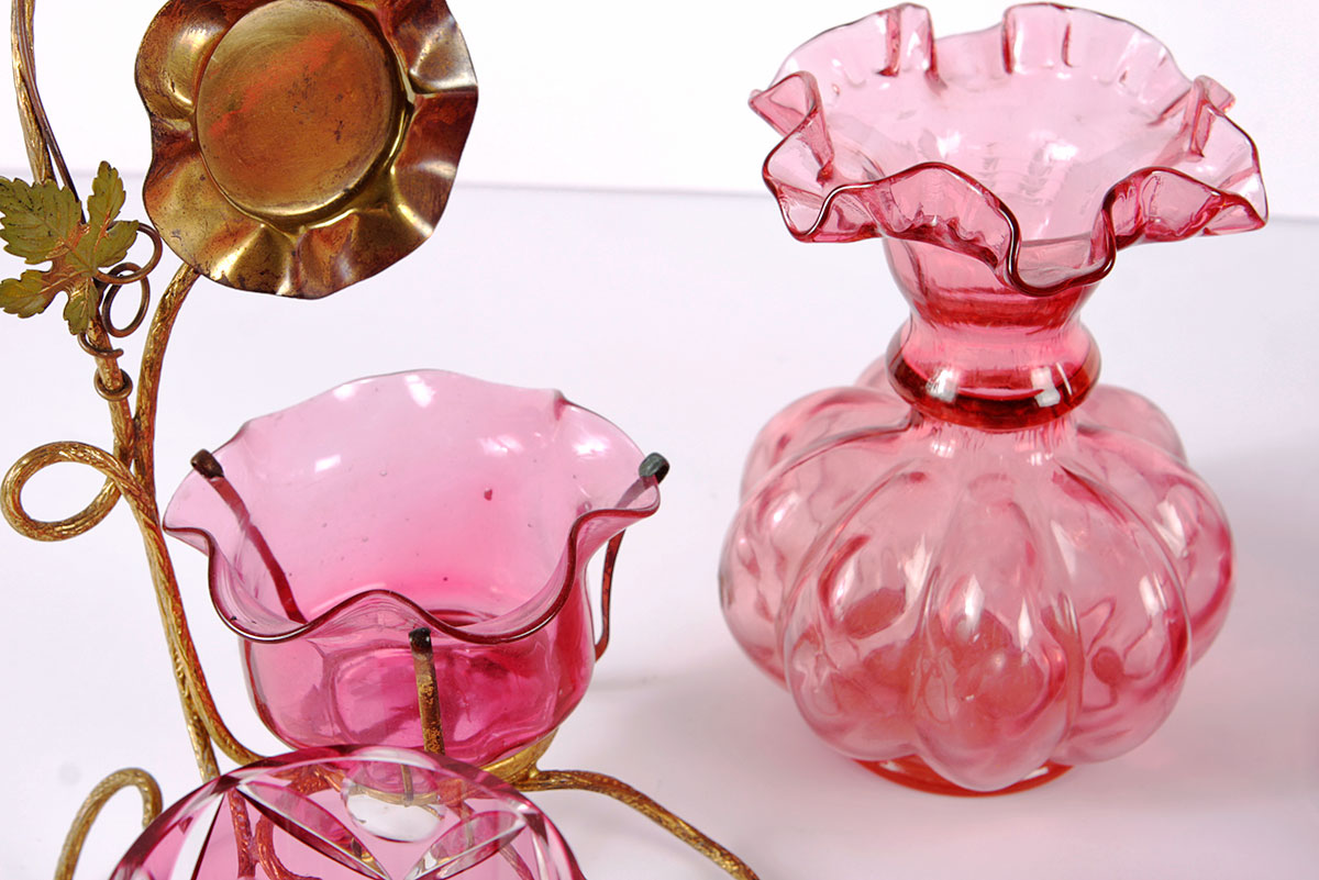 Collection of Vintage Rose Glass