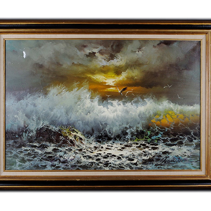 Modern Oceanscape Oil on Canvas