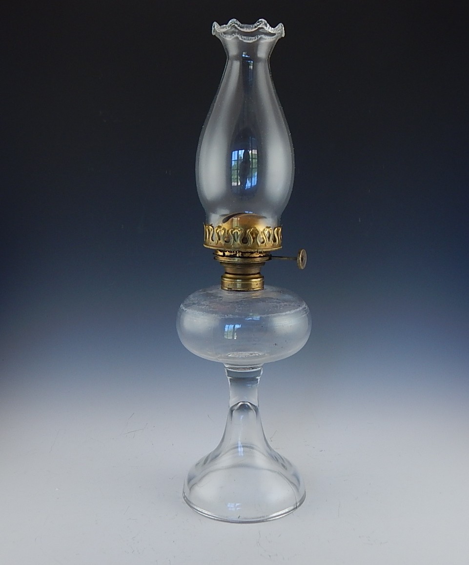 Vintage Climax Clear Glass Oil Lamp