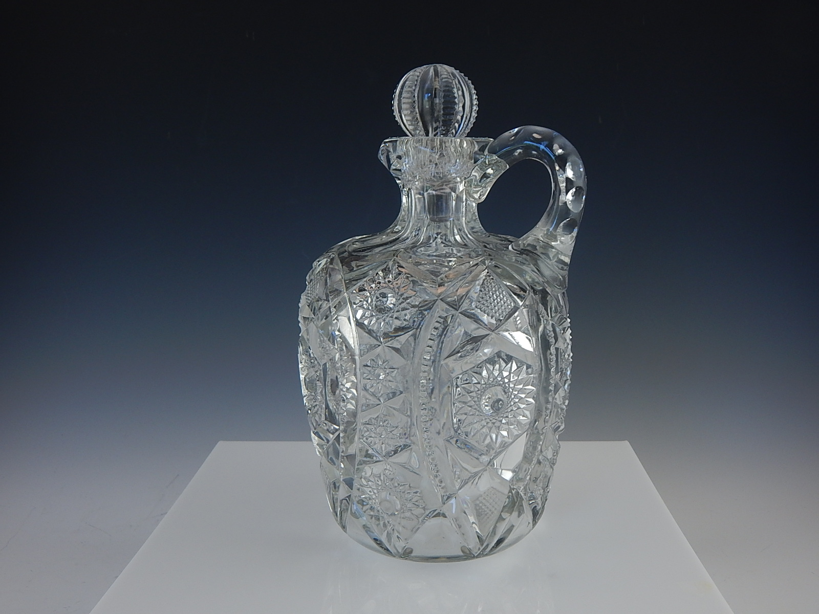 Vintage Patterned Glass Jug w/Stopper