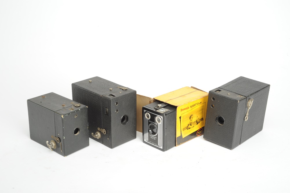 Four Vintage Kodak Box Cameras