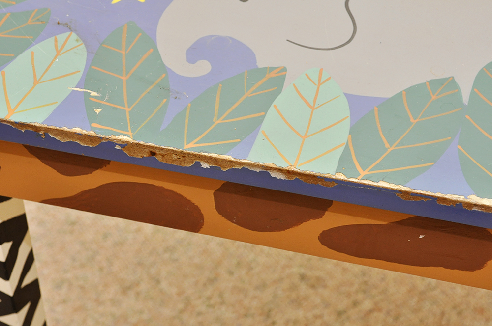 Hand Painted Animal Print Side Table