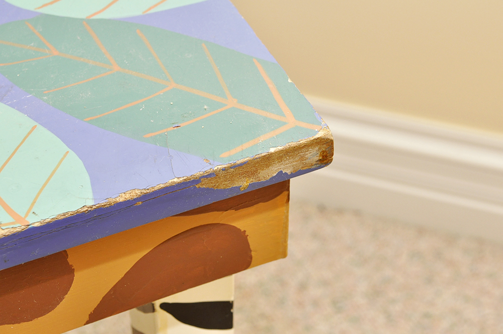 Hand Painted Animal Print Side Table
