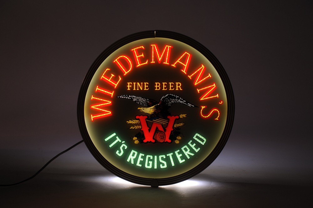 Vintage Illuminated Weidemann Beer Sign