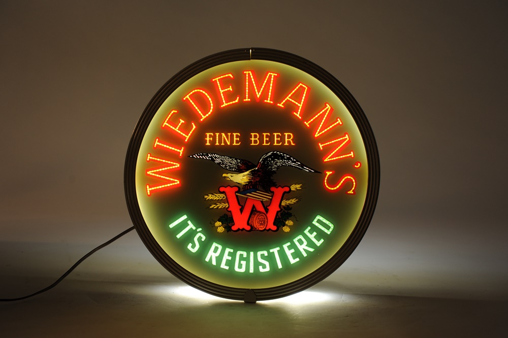 Vintage Illuminated Weidemann Beer Sign