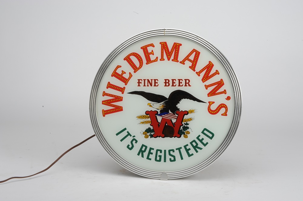 Vintage Illuminated Weidemann Beer Sign