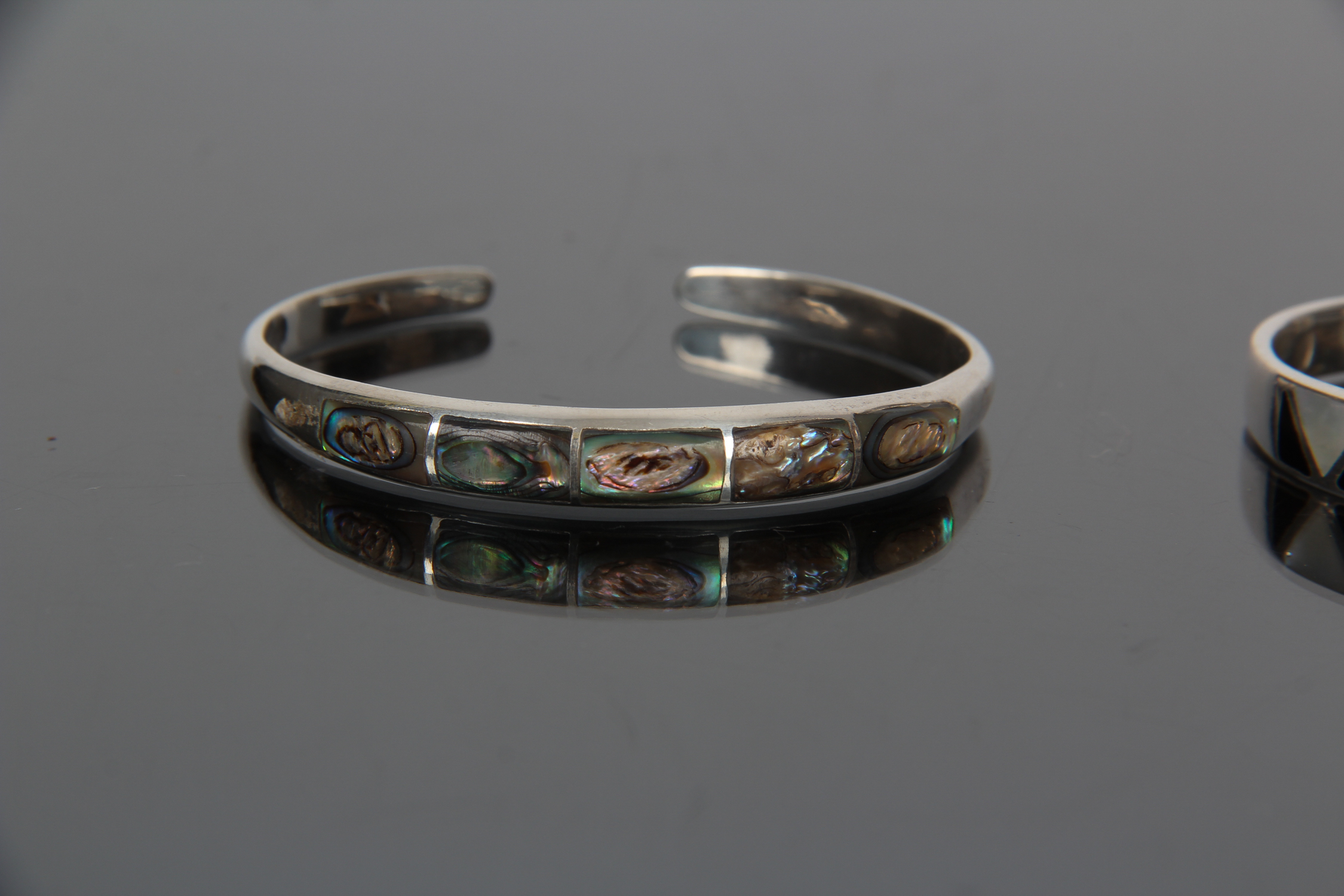 Pair of Sterling Silver Inset Cuffs