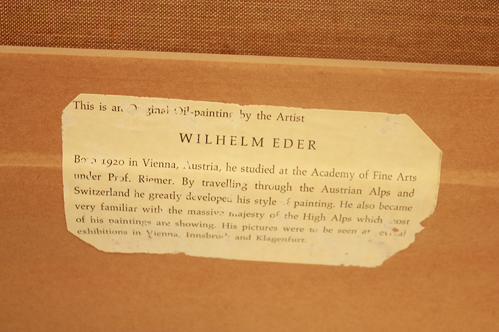 Original Oil Painting by Wilhelm Eder