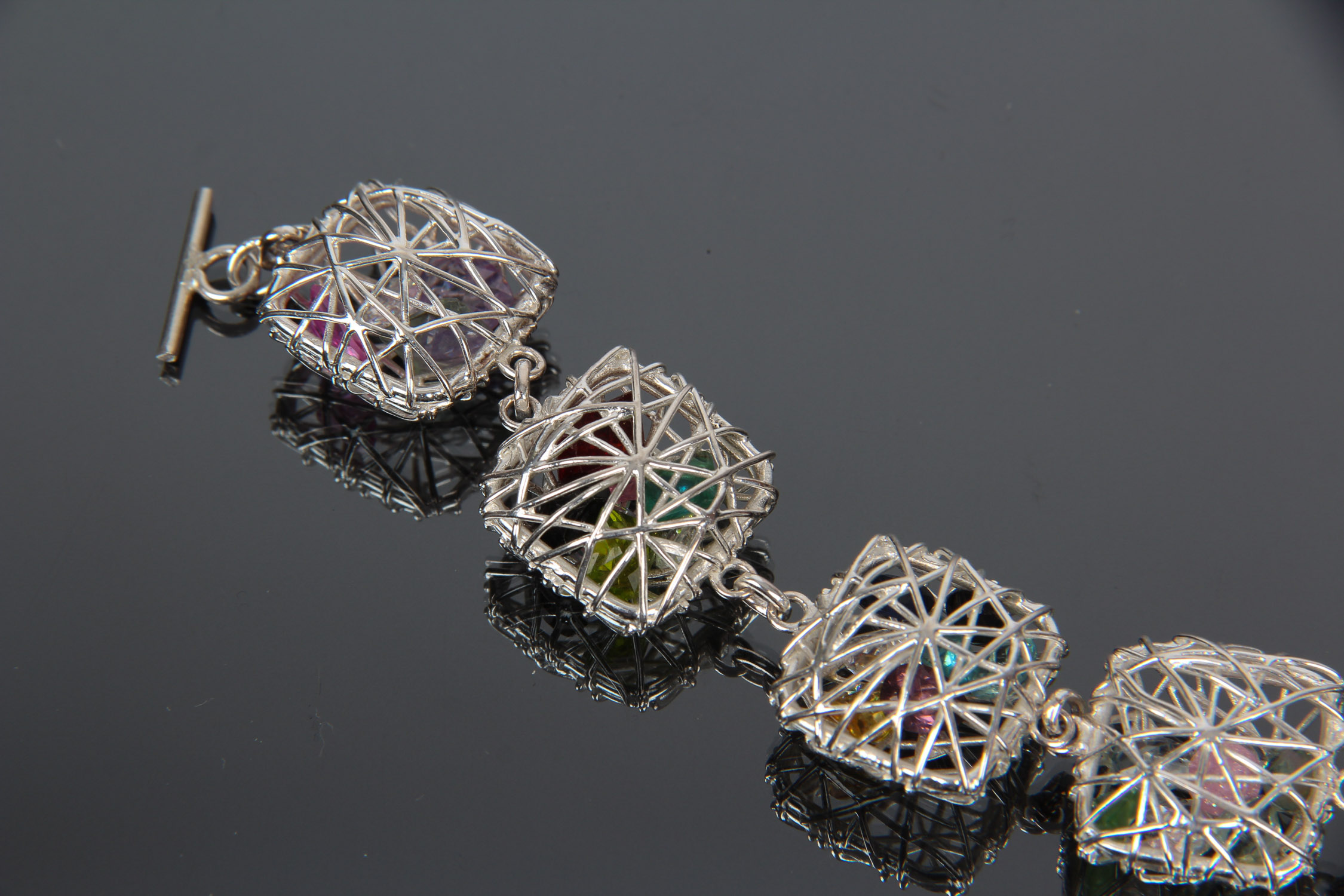 Sterling Silver Cage Bracelet