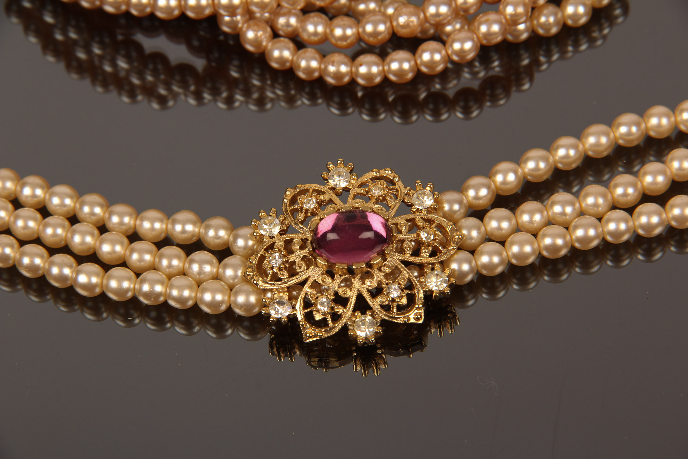 Assortment of Vintage Faux Pearl Necklaces and Bracelets