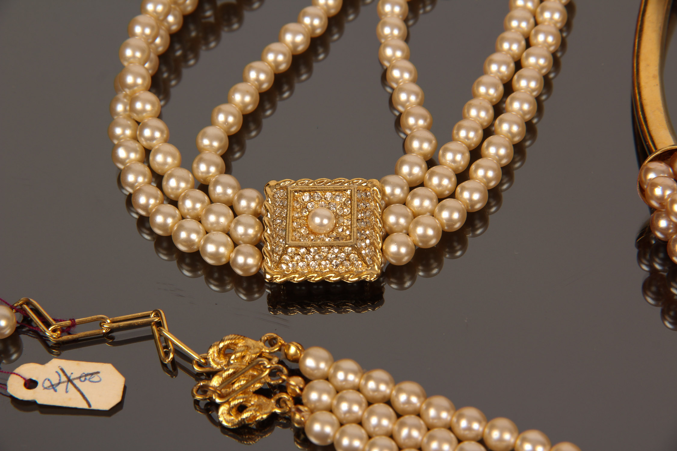 Assortment of Vintage Faux Pearl Necklaces and Bracelets