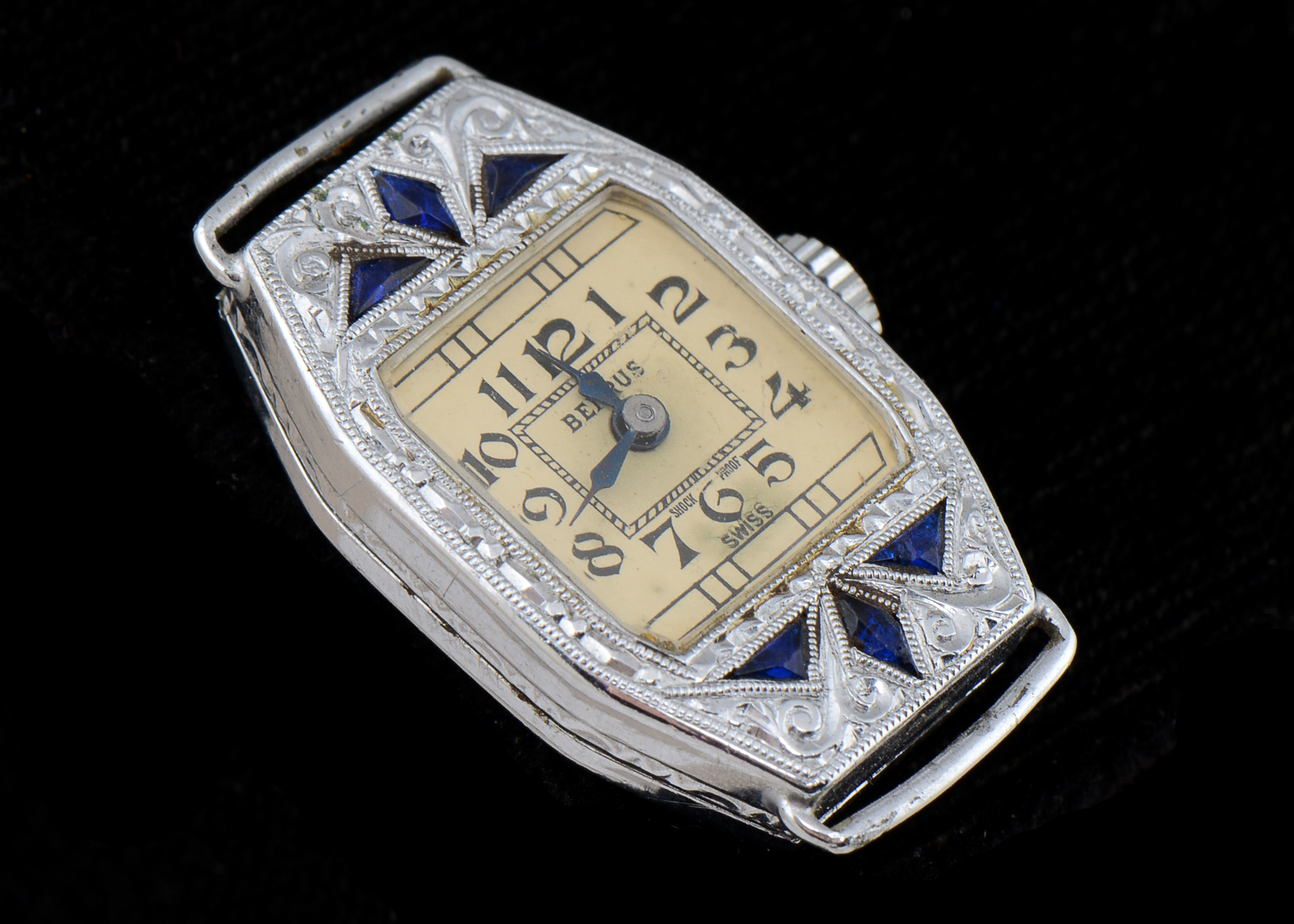 Edwardian Benrus Watch Face and Siam Sterling Ring