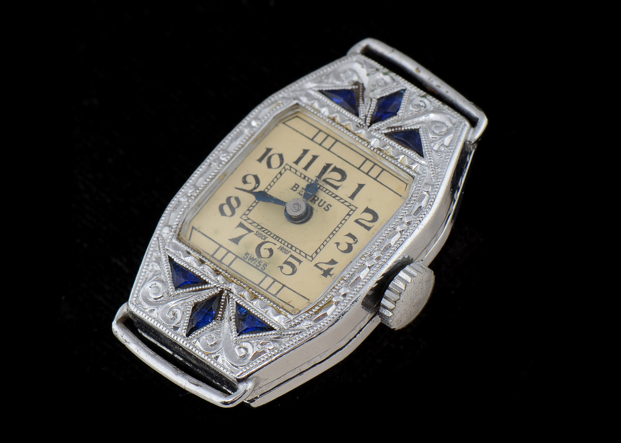 Edwardian Benrus Watch Face and Siam Sterling Ring