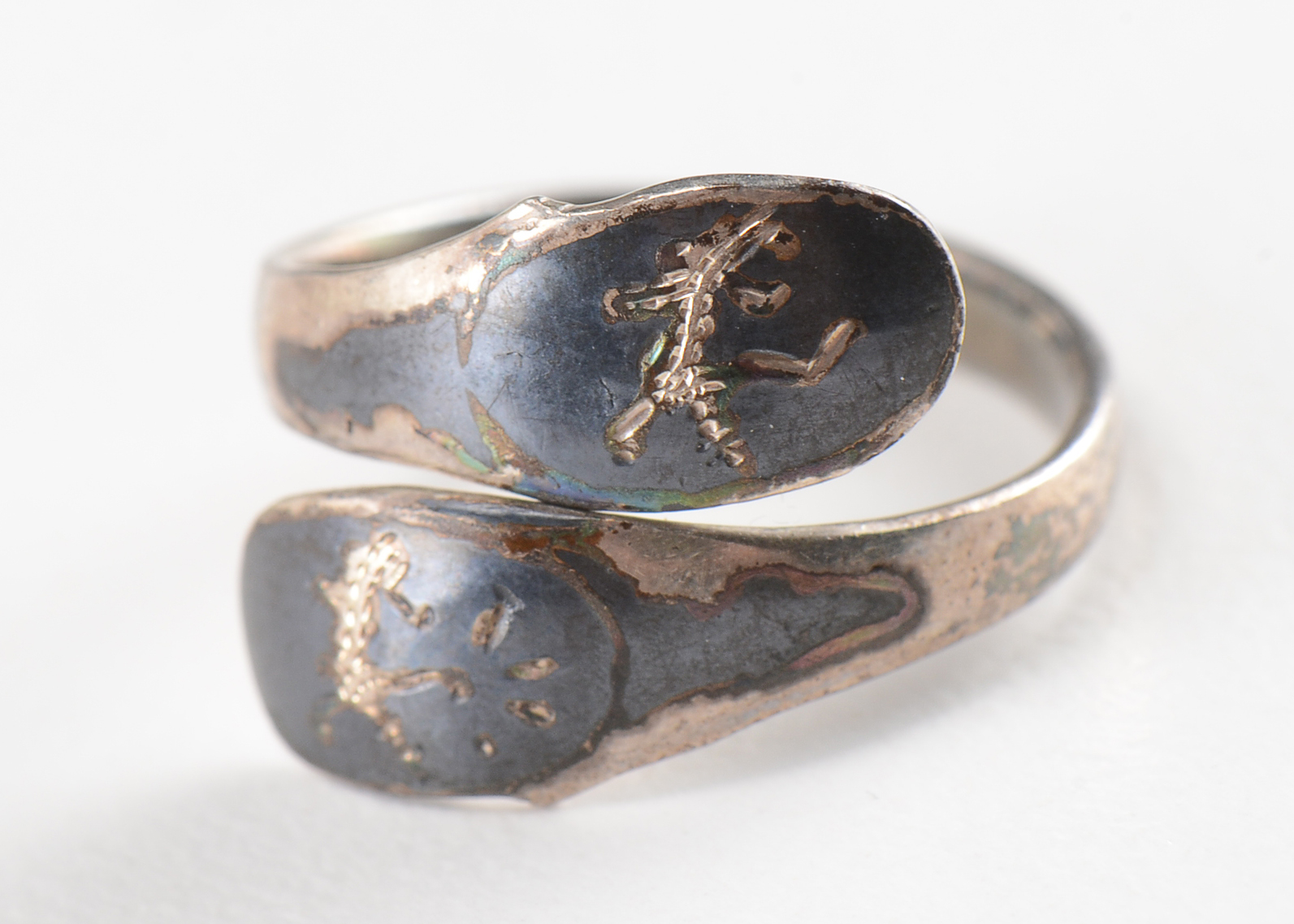 Edwardian Benrus Watch Face and Siam Sterling Ring