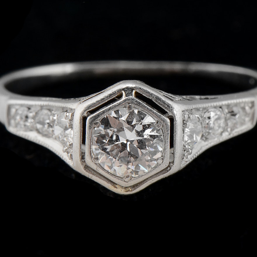 Edwardian Platinum and Diamond Ring