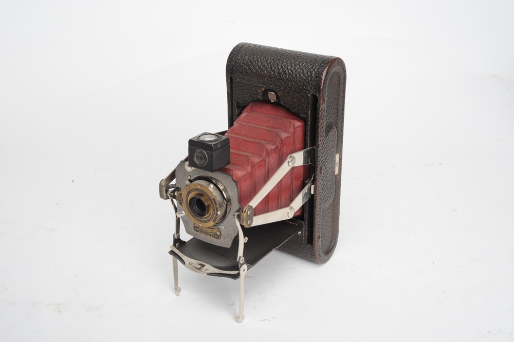 Four Vintage Folding Bed Cameras By Kodak & Ansco