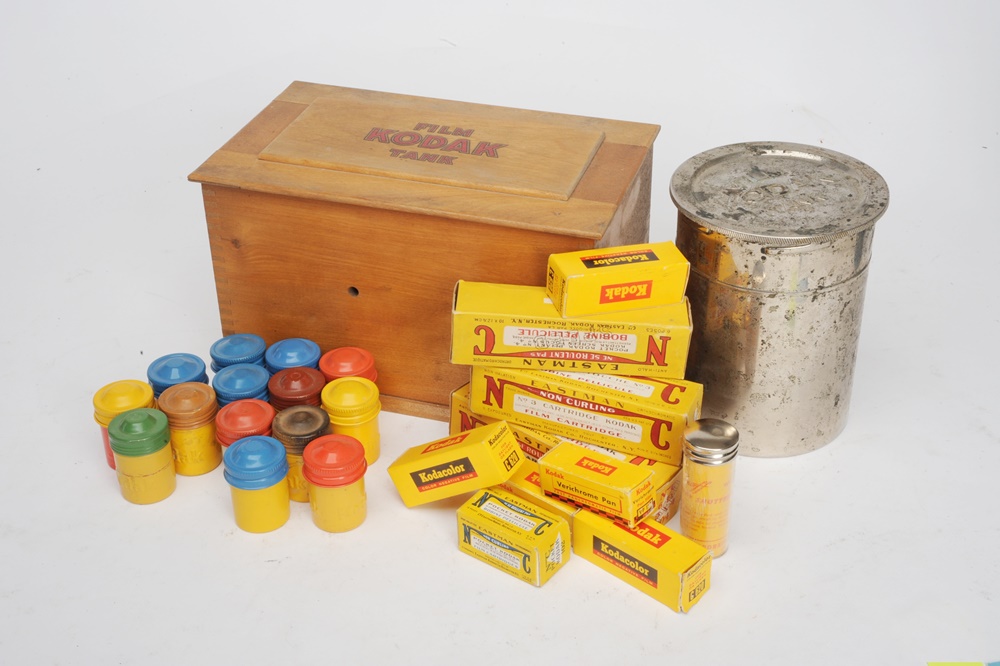 Vintage Kodak Film Canisters, Film Tank, Etc.