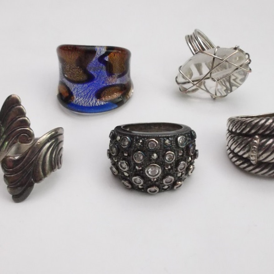 Five Artisan Jewlery Rings