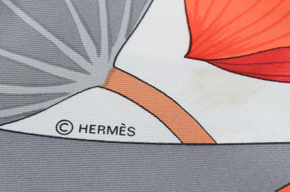 Hermes of Paris "Fleurs de Lotus" 100% Silk Soile Scarf