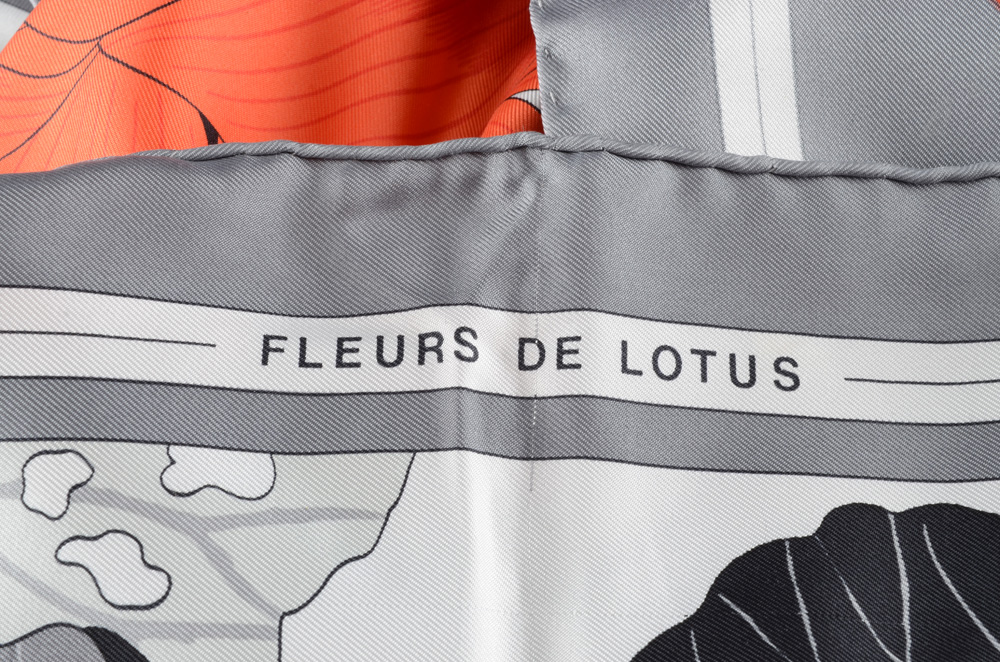 Hermes of Paris "Fleurs de Lotus" 100% Silk Soile Scarf