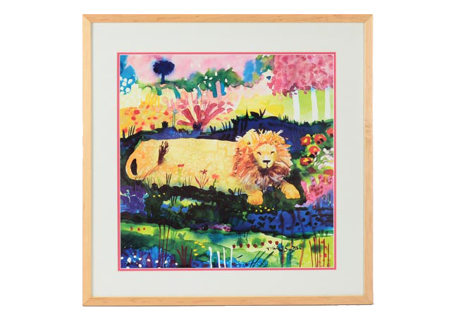 Mike Smith Lithography Print "Lion And Blue Tree Print"