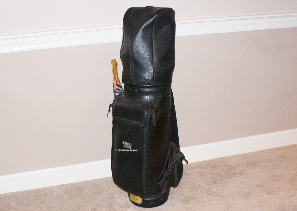 Coors Light Golf Bag With Clubs
