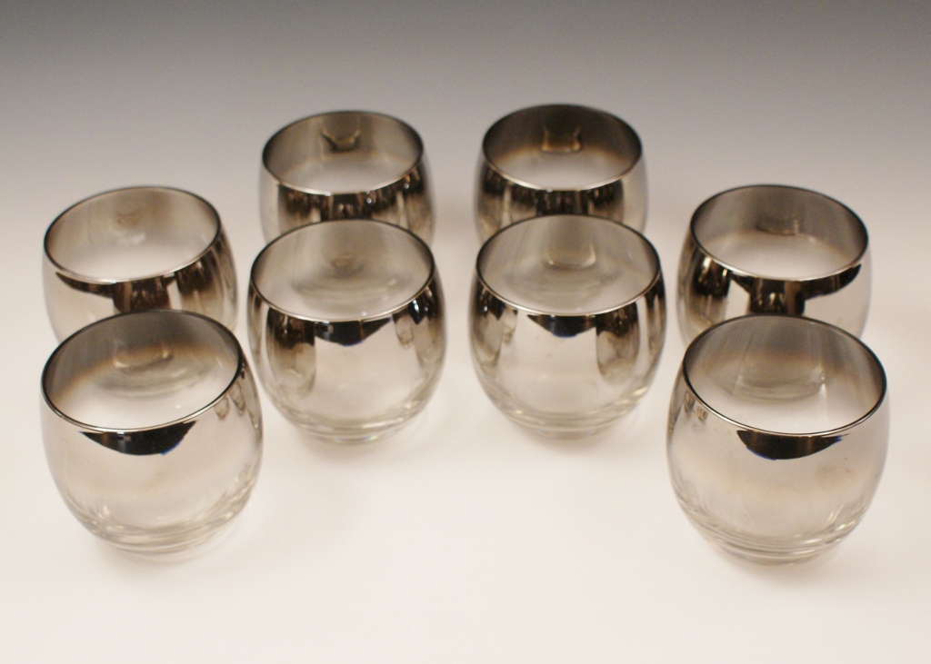 Set of Eight Silver Fade Rocks Glasses