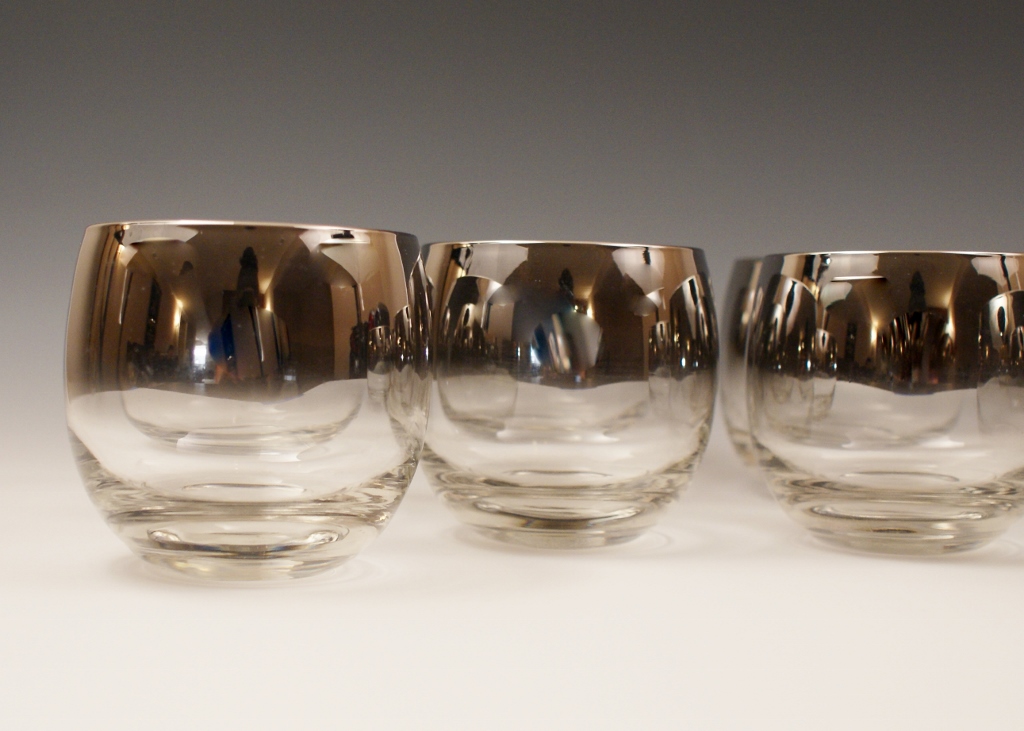 Set of Eight Silver Fade Rocks Glasses