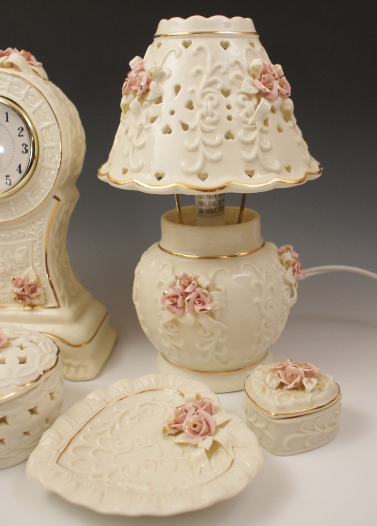 Rose Pattern Pottery Decor Grouping