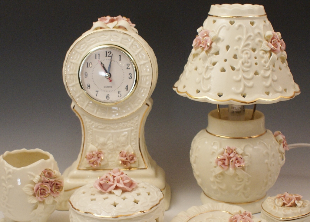 Rose Pattern Pottery Decor Grouping