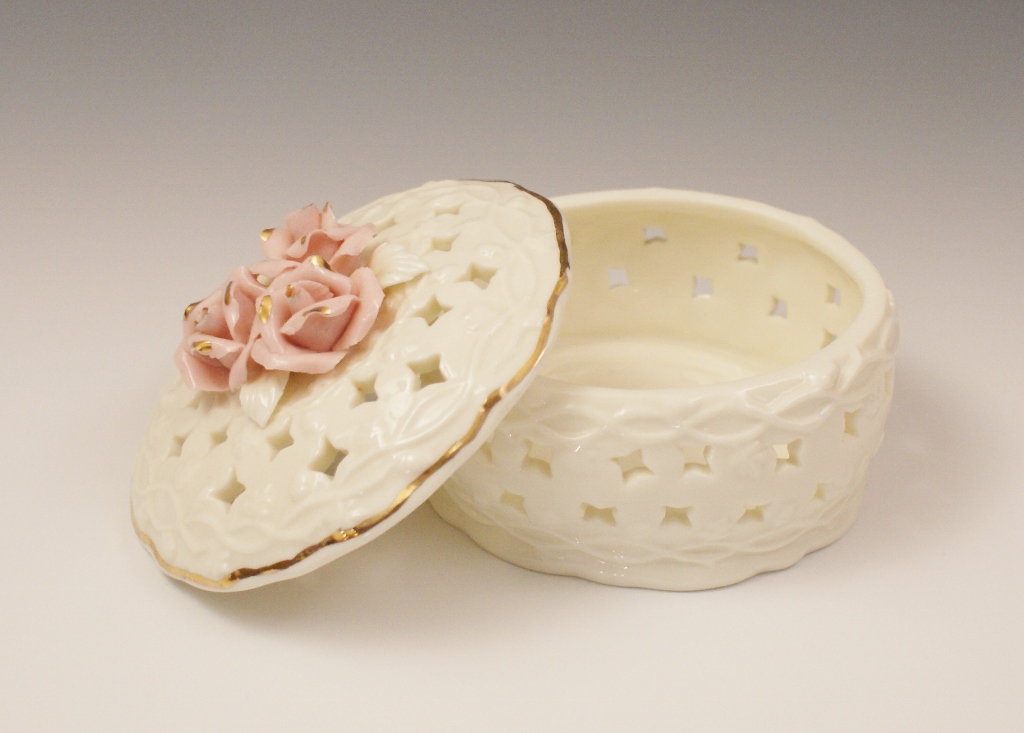 Rose Pattern Pottery Decor Grouping