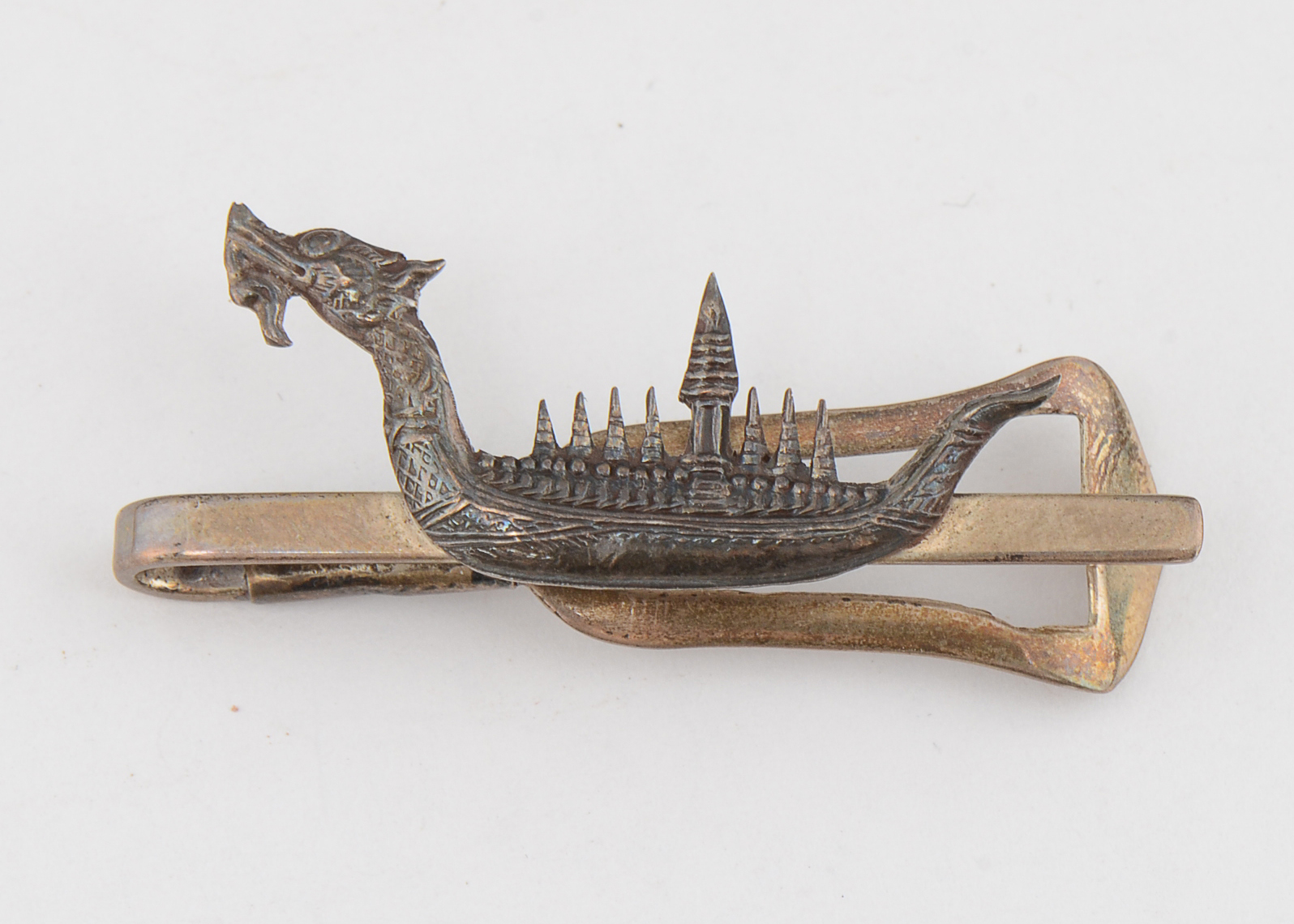 Vintage Sterling Siam Nielloware Tie Clips