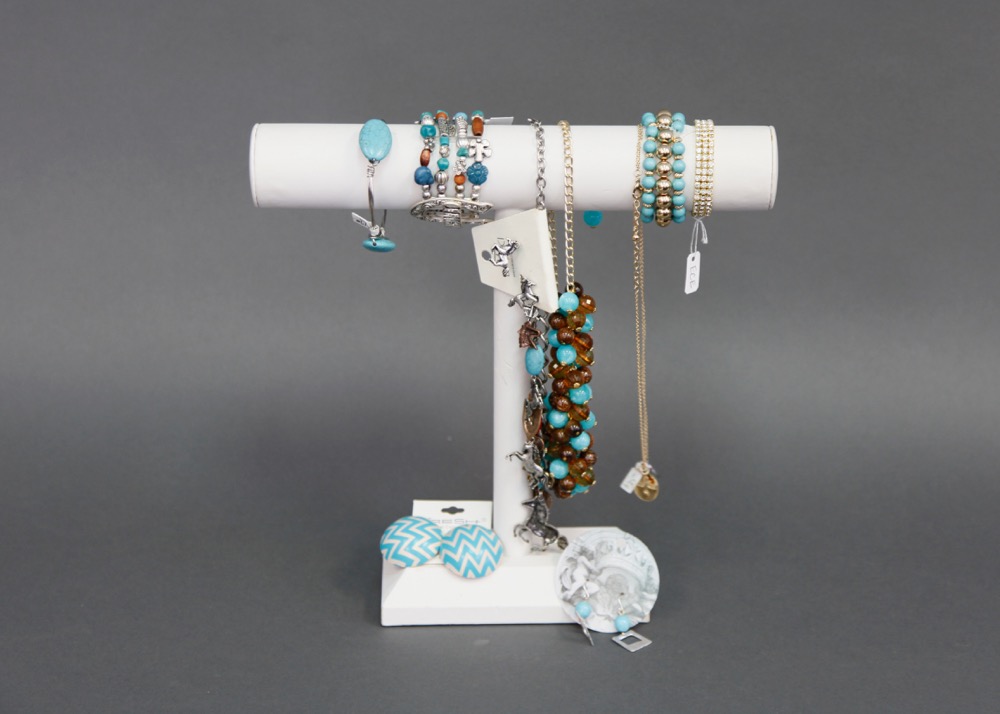 Jewelry Tower of Turquoise Hues