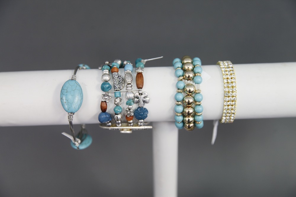 Jewelry Tower of Turquoise Hues